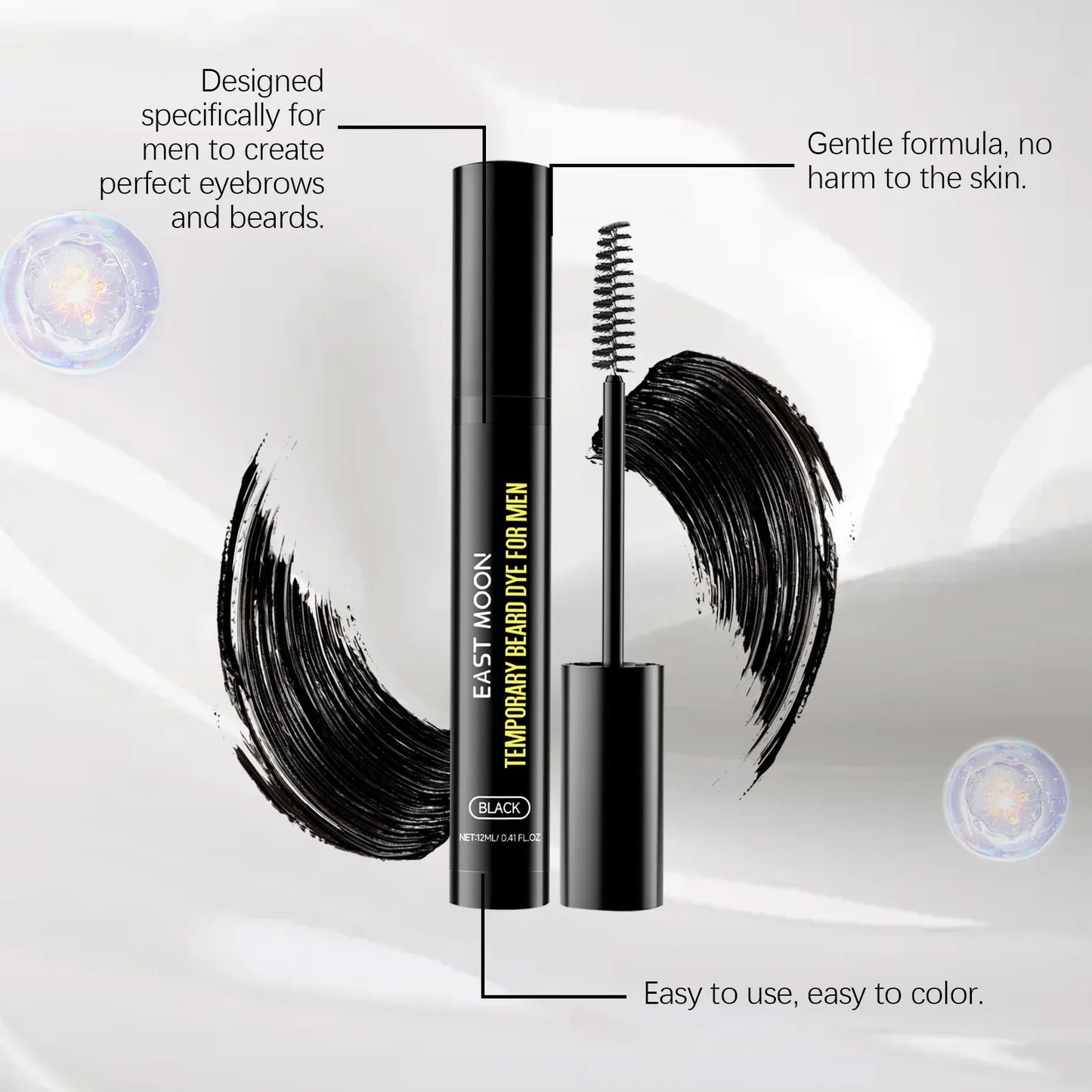 Natural Black Beard Dye for Men Male Moustache