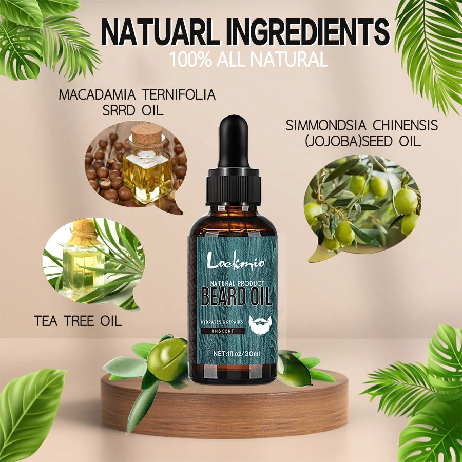 5pcs/set Beard Oil Balm for Men Beards