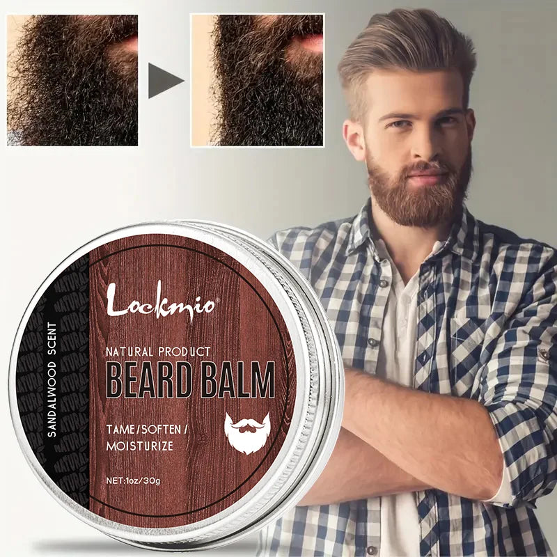 Men's Beard Balm Sandalwood Scent Facial Hair Moisturizing