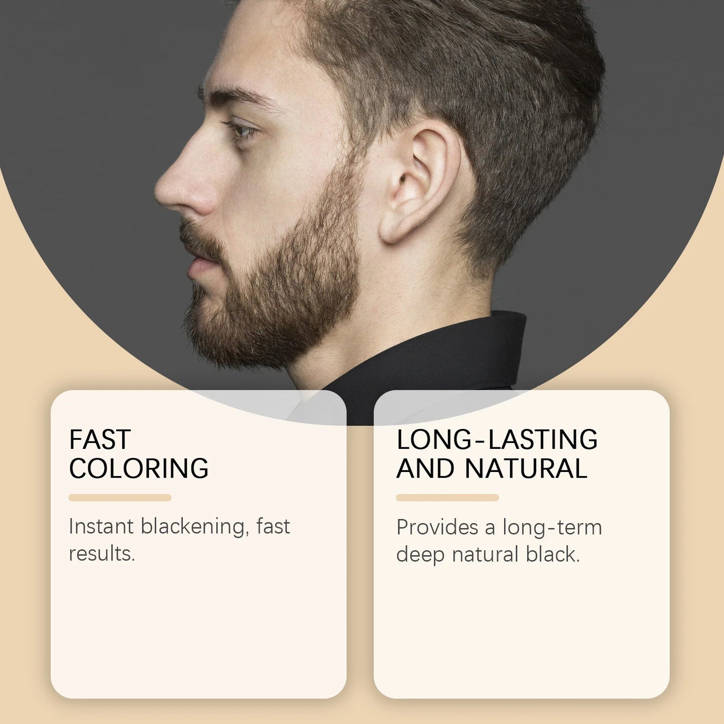 Natural Black Beard Dye for Men Male Moustache