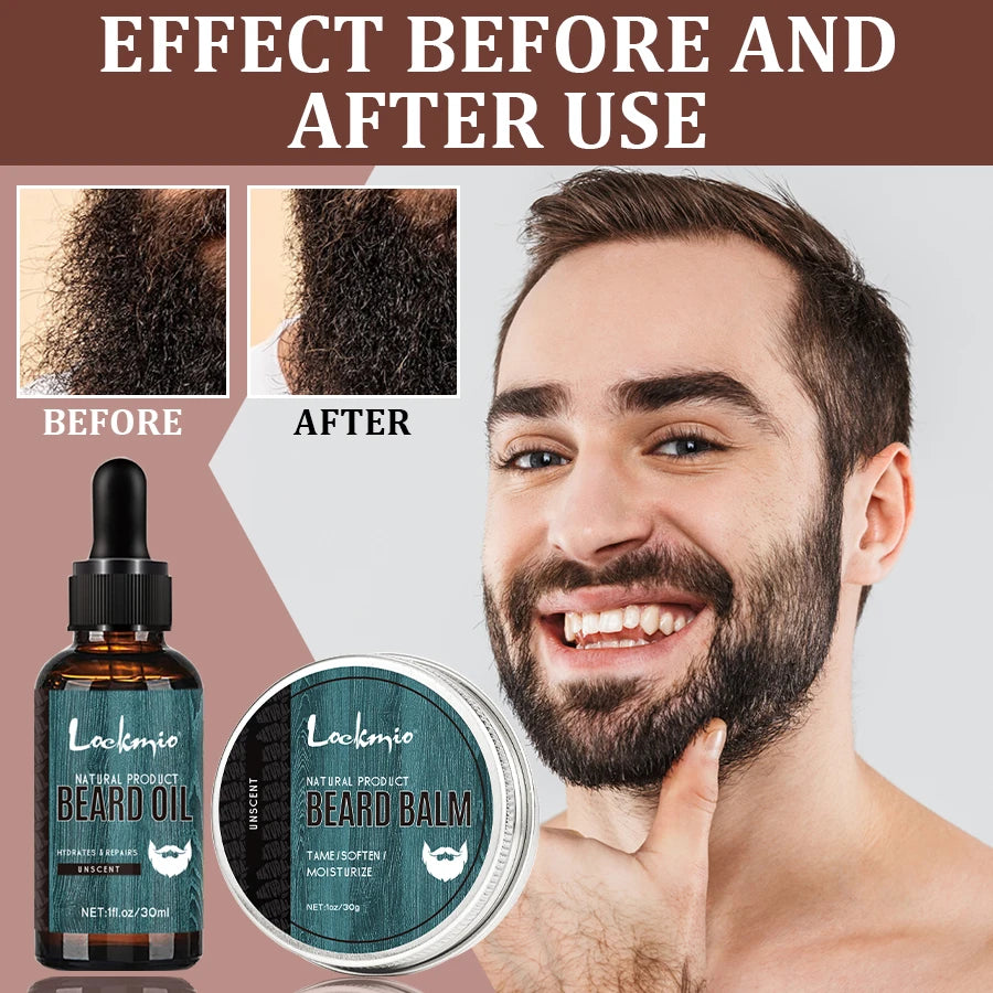 5pcs/set Beard Oil Balm for Men Beards