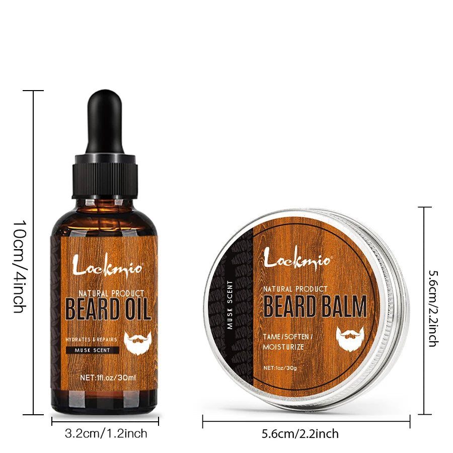 Men Beard Balm Kit Whisker Moisturizing Cream