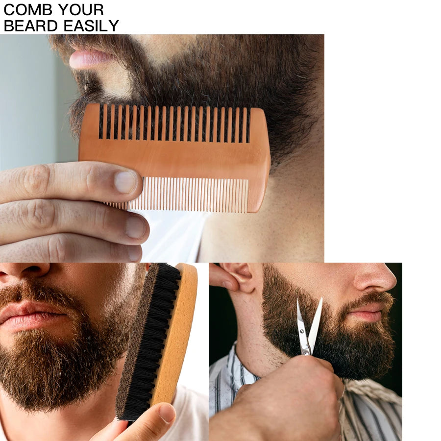 5pcs/set Beard Oil Balm for Men Beards