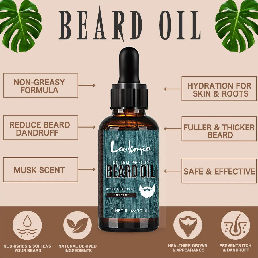 Beard Growth Oil & Styling Balm Face Skin Moisturizing