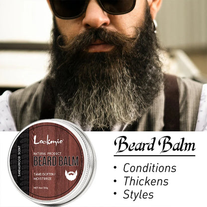 Men's Beard Balm Sandalwood Scent Facial Hair Moisturizing