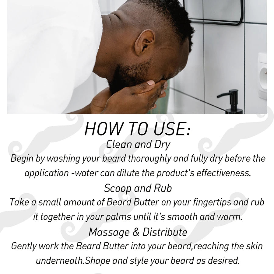 Beard Butter 3pcs/set Facial Hairs Softening and Styling Products
